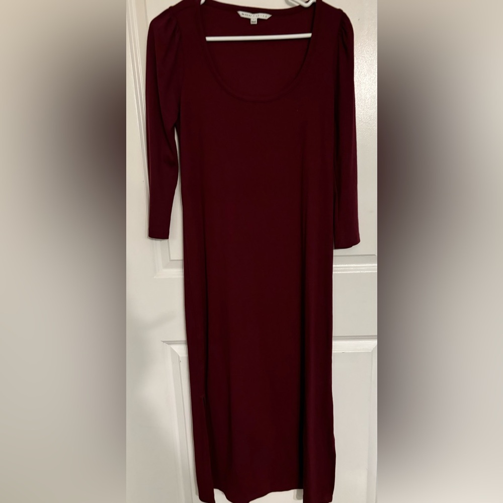 Elegant Burgundy Long Sleeve Dress